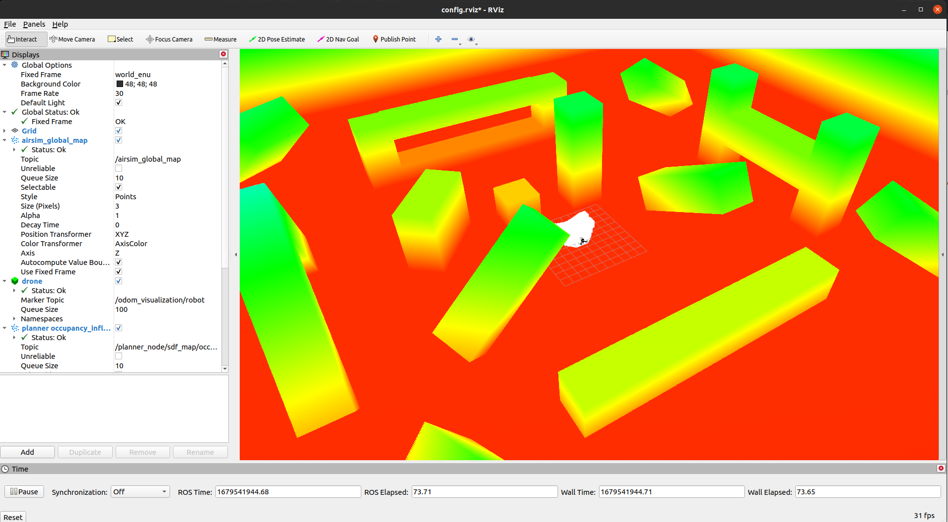 Voxel map generated from the Unreal environment
